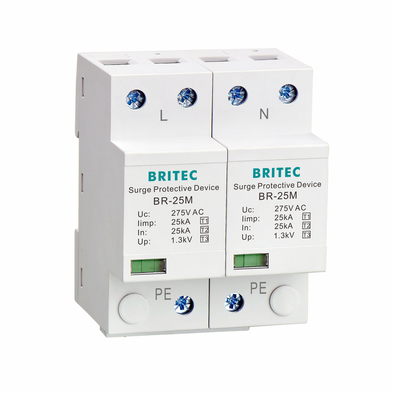 BR-25M 2P লাইটনিং T1+T2 সার্জ অ্যারেস্টার B+C SPD 25kA থান্ডার প্রোটেক্টর spd