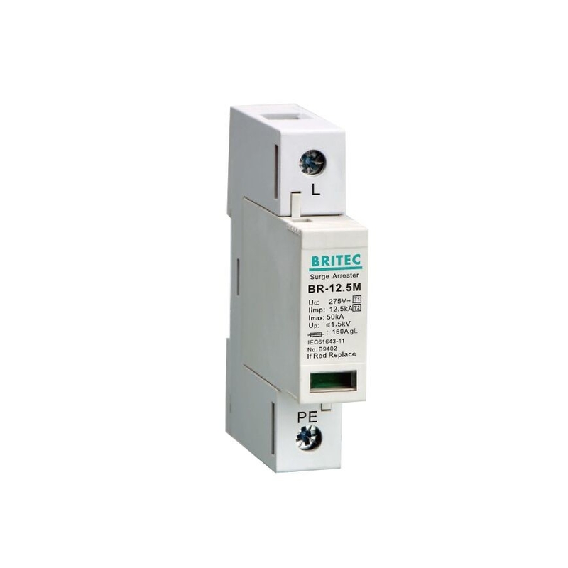 BR-12.5M 1P 12.5kA Tvss সার্জ প্রটেক্টর দমনকারী বজ্রপাত সার্জ আটককারী t1 t2 spd