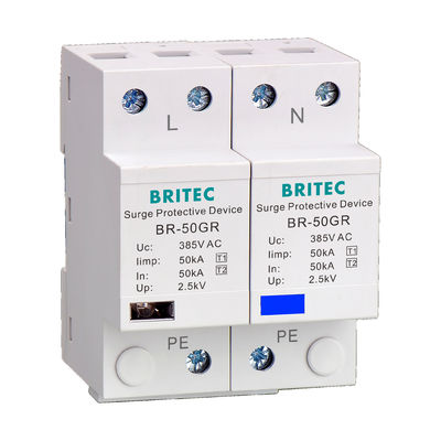 BR-50GR 385 1P 50kA Ac Din Rail Type 1 Surge Protective device surge Arrester SPD spd t1 t2 ac