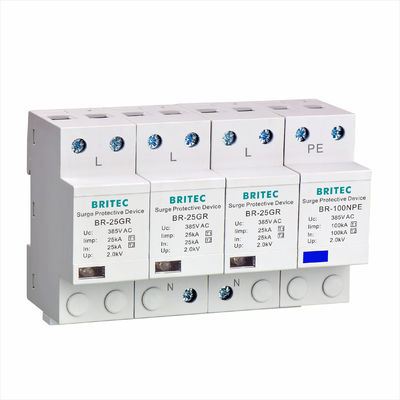 BRITEC BR-50GR 275 2P Spd 50kA টাইপ 1 সার্জ প্রোটেকশন ডিভাইস Ac Din Rail Surge Arrester Thunder Protector