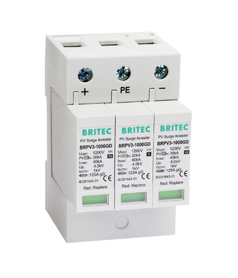 BRPV3-1000 1000V 3P সৌর PV spd DC Surge Protection Device surge arrestor suppressor pv dc lightning protection DC PV সৌর শক্তি 1000V Surge Protector