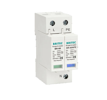 BR-60 Spd Surge Protective surge Arrester Device 1P+1 একক ফেজ বাজ সুরক্ষা