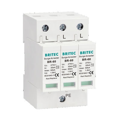 BR-60 Spd Surge Protective surge Arrester Device 1P+1 একক ফেজ বাজ সুরক্ষা
