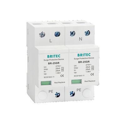 BR-25GR 1P 1P 3p Type Spd Surge Protector Lightning Arrester Supresor SPD টাইপ I এবং টাইপ II
