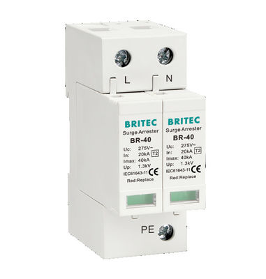 BR-40 2P সার্জ প্রোটেকশন ডিভাইস ক্লাস II Spd 275v টাইপ 2 সিঙ্গেল ফেজ 275v ac spd লাইটনিং সার্জ প্রোটেক্টর ভেরিস্টার সার্জ অ্যারেস্টার