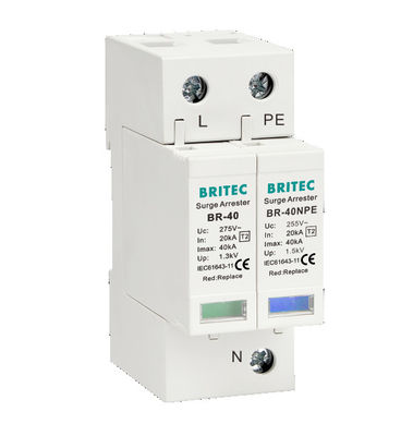 BR-40 4P 20kA - 200kA জর্জ সুরক্ষা ডিভাইস জর্জ আটক Spd বজ্রপাত 275v বজ্রপাত সুরক্ষা