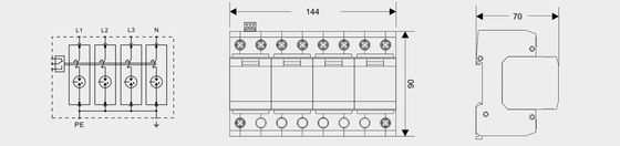 BR-25GR 4P SPD সার্জ লাইটনিং প্রোটেকশন ডিভাইস DIN Rail 35 Mm ac spd