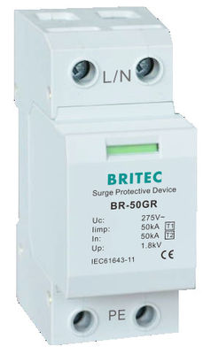 BR-50GR 1P 50kA টাইপ 1 সার্জ প্রোটেক্টিভ ডিভাইস Ac Din Rail Surge Arrester SPD