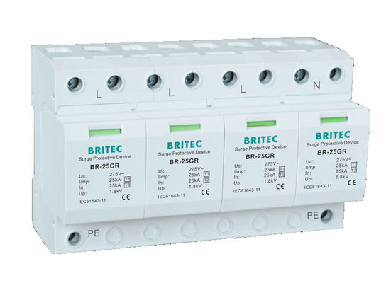 BR-25GR 1P+1 সার্জ সুরক্ষা ডিভাইস Spd টাইপ1 সার্জ দমনকারী বজ্রপাত বন্ধকারী এসি সার্জ দমনকারী