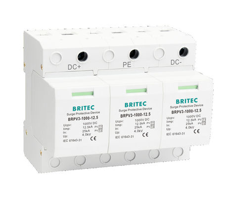 BRPV3-1000 12.5 DC টাইপ 1 T1 SPD Pv Dc সার্েজ সুরক্ষা ডিভাইস ডিসি সার্েজ সাপ্রেসর ডিসি পিভি সোলার এনার্জি 1000V সার্েজ প্রোটেক্টর Üবারস্পানং শুটজ সোলার ভোল্টেজ সাপ্রেশন