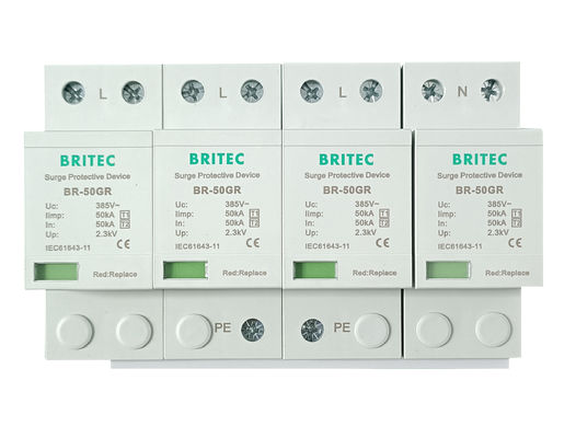 BR-50GR 4P এসি আলোর সুরক্ষা চীন টাইপ 1surge সুরক্ষা ডিভাইস Spd spd t1 t2 টাইপ 1 surge arrester