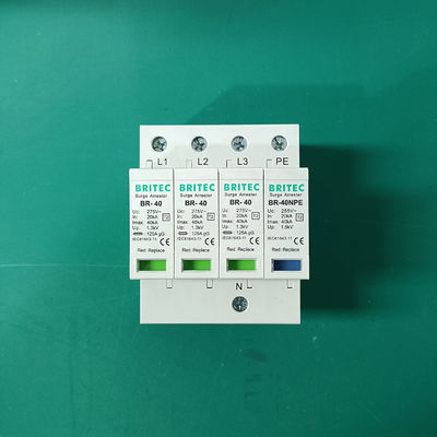 BR-40 3P+1 DIN রেল মাউন্ট ওভারজাক সুরক্ষা ডিভাইস 275V চীন ওভারজাক সুরক্ষা প্রস্তুতকারক