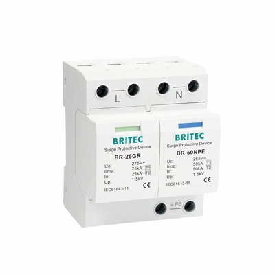 BR-25GR 3P+1 টাইপ 1 সার্জ সুরক্ষা ডিভাইস এসপিডি থান্ডার অ্যারেস্টার স্পার্ক ফাঁক এসপিডি প্লাগ-ইন সার্জ অ্যারেস্টার