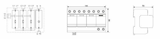 BR-50GR 3P+1 শ্রেণী ১ সার্‍জ প্রোটেক্টিভ ডিভাইস (SPD) / বজ্র নিরোধক, SPD 50ka টাইপ ১ সার্‍জ সুরক্ষা ডিভাইস
