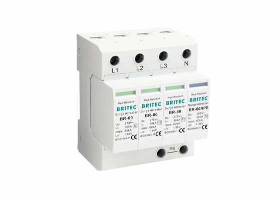275V 60KA 3+NPE প্রকারের বিদ্যুৎ সুরক্ষা সুরক্ষা ডিভাইস