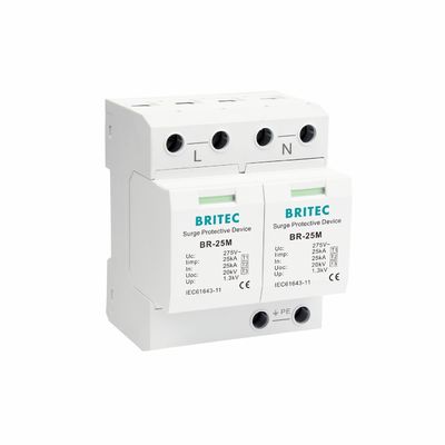 BRITEC BR-25M 3+1 টাইপ 1 সার্জ সুরক্ষা ডিভাইস 25kA Iimp প্লাগযোগ্য মডিউল টাইপ 1 সার্জ সুরক্ষা
