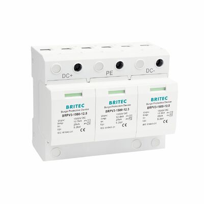 BRPV3-1500-6.25 PV Surge Arrester Module 3 সুরক্ষা ডিভাইস টাইপ 1+2 PV surge protector সৌর শক্তি সিস্টেম spd 1500v dc t1 t2 সৌর Dc Spd pv বজ্রপাত আটকান টাইপ 1+2 PV surge protector