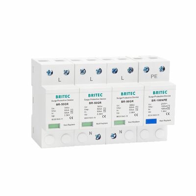 BR-50GR 4P AC 385V Surge Protection Device with 50KA Lightning Protection and 4P Configuration