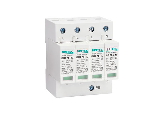 40 কেএ থ্রি ফেজ এসি এসপিডি বৈদ্যুতিক উত্পাদনকারী প্লাস্টিক থান্ডার অ্যারেস্টার