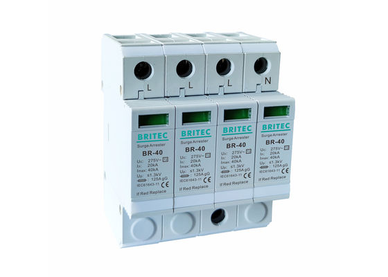 4P 40KA 275V 4 পোল সার্জ প্রোটেক্টর IEC 61643-11 স্ট্যান্ডার্ড