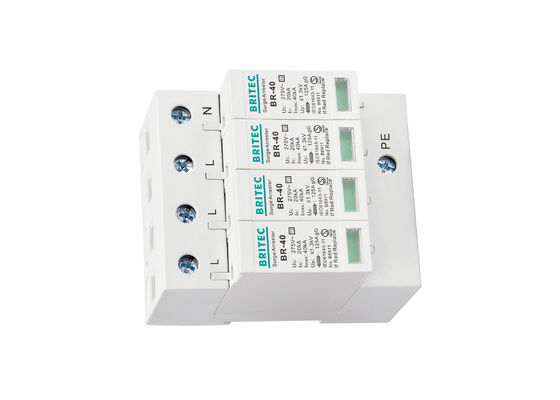 40kA 4P 275V টাইপ 2 সার্জ সুরক্ষা ডিভাইস এসপিডি সার্জ অ্যারেস্টার থ্রি-ফেজ টিএন-এস সিস্টেমের জন্য