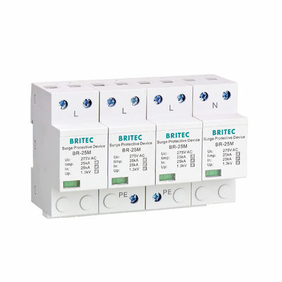 BR-25M 2P লাইটনিং T1+T2 সার্জ অ্যারেস্টার B+C SPD 25kA থান্ডার প্রোটেক্টর spd