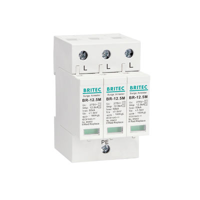BR-12.5M 3P টাইপ 1 12.5kA 3 ফেজ সার্জ সুরক্ষা ডিভাইস এসপিডি আটক 12.5ka সার্জ দমনকারী শিল্প