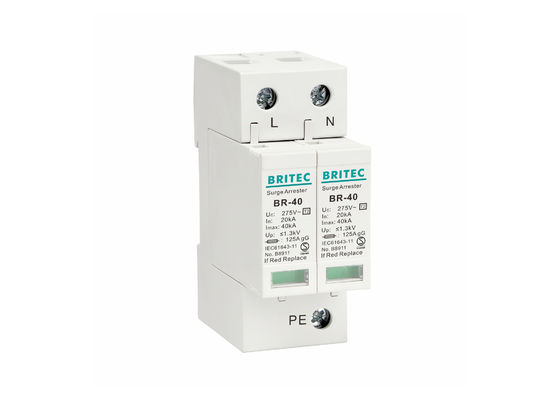 একক ফেজ টাইপ 2 সার্জ প্রোটেকশন ডিভাইস লাইটনিং সার্জ অ্যারেস্টার