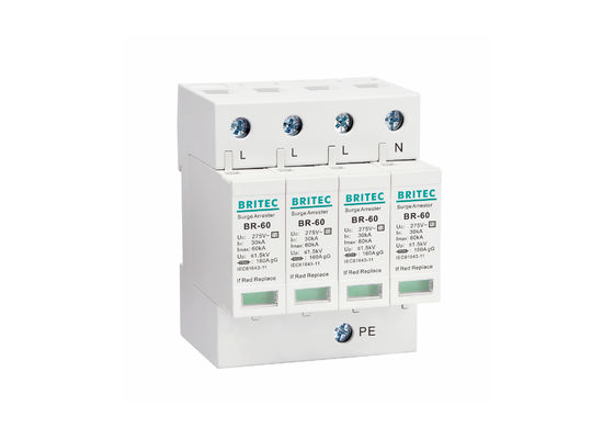 320V 60KA 4P ক্লাস II পাওয়ার সার্জ সুরক্ষা ডিভাইস SPD বজ্র সুরক্ষার জন্য