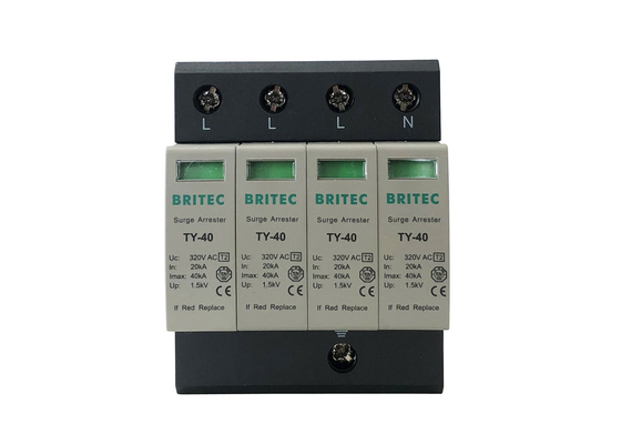 এসি 4P সার্জ দমনকারী 40KA সার্জ সুরক্ষা হাউস বজ্রপাত প্রতিরক্ষামূলক আটকান