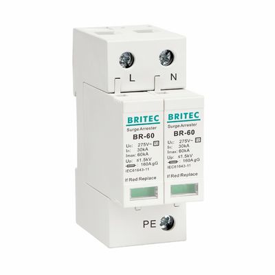 BR275-60 2P 2P এসি এসপিডি 60kA 2P সিঙ্গেল ফেজ সার্জ প্রোটেক্টিভ ডিভাইস (এসপিডি) সার্জ অ্যারেস্টার সার্জ প্রোটেকশন ডিভাইস