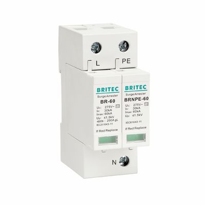BR275-60 2P 2P এসি এসপিডি 60kA 2P সিঙ্গেল ফেজ সার্জ প্রোটেক্টিভ ডিভাইস (এসপিডি) সার্জ অ্যারেস্টার সার্জ প্রোটেকশন ডিভাইস