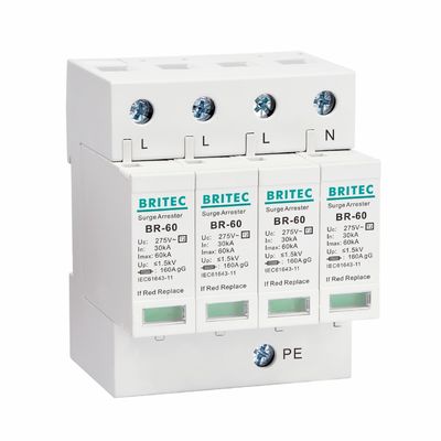 BR275-60 2P 2P ac SPD 60kA সিঙ্গেল ফেজ সার্জ অ্যারেস্টার সার্জ প্রোটেকশন ডিভাইস