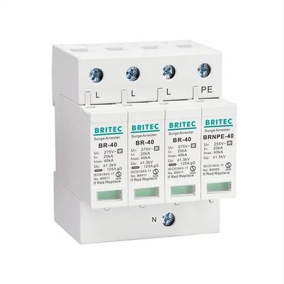 BR-40 2P 40kA টাইপ 2 সিঙ্গল ফেজ TVSS Spd টাইপ 2 সিঙ্গল ফেজ 275v ac spd Surge Protective Device Lightning Arrestor সিঙ্গল ফেজ এসি পাওয়ার সার্জ প্রোটেকশন ডিভাইস