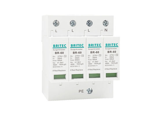 320V 60KA 4P ক্লাস II পাওয়ার সার্জ সুরক্ষা ডিভাইস SPD বজ্র সুরক্ষার জন্য